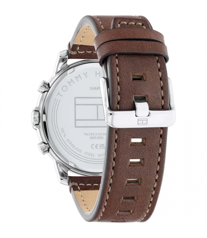 RELOJ CON SUBESFERAS Y CORREA DE PIEL MARRÓN