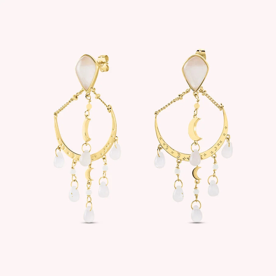 Pendientes largos MOONLIGHT - Rosa