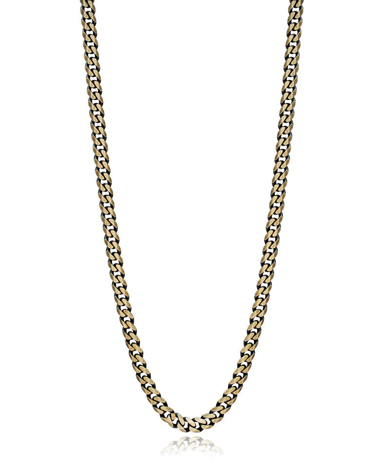 Collar Beat de acero con cadena en Ip bronce