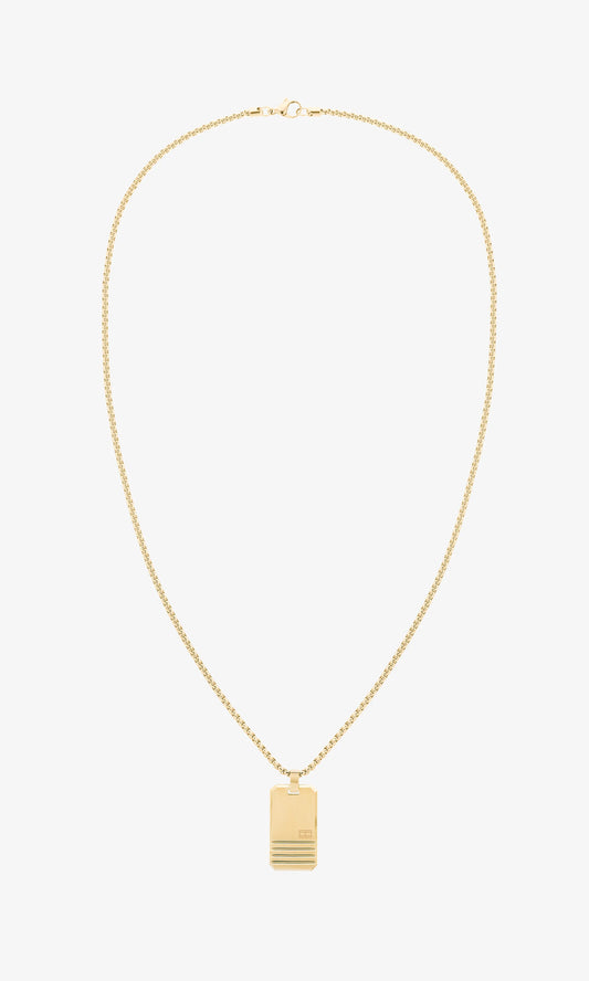 Collar Iconic de rayas chapado en oro de Tommy