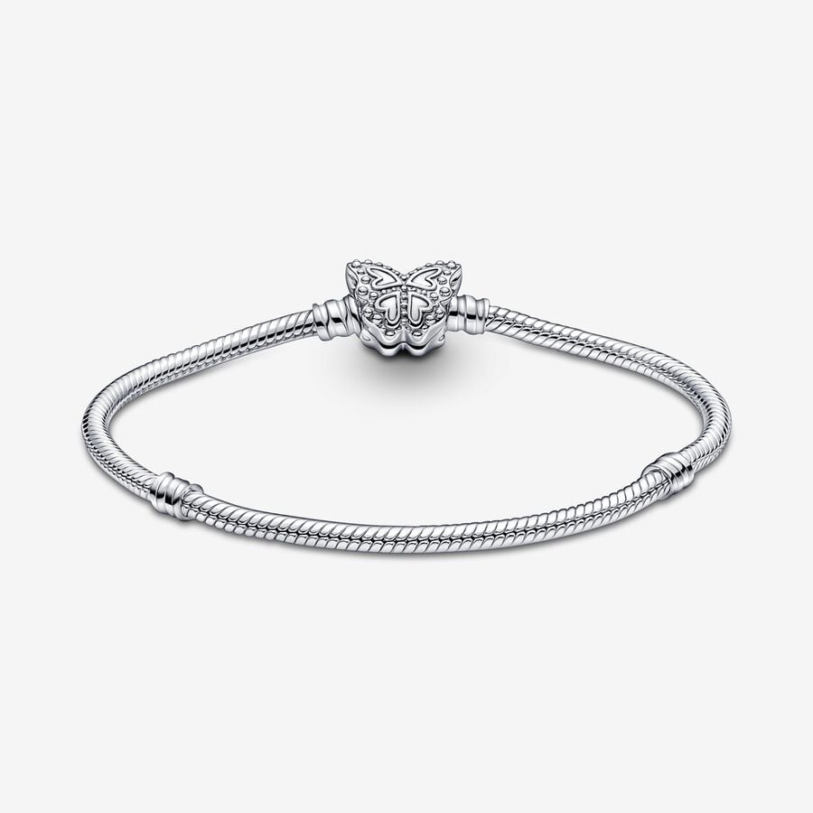 Pulsera Pandora Moments Cadena de Serpiente Cierre Mariposa