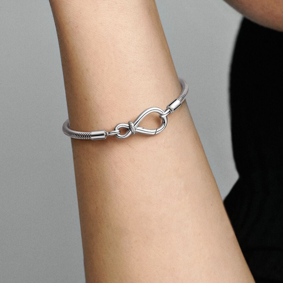 Pulsera Pandora Cadena de Serpiente Nudo Infinito