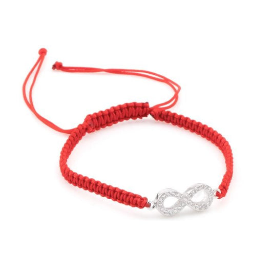 Pulsera Ok Silver Macramé rojo con infinito