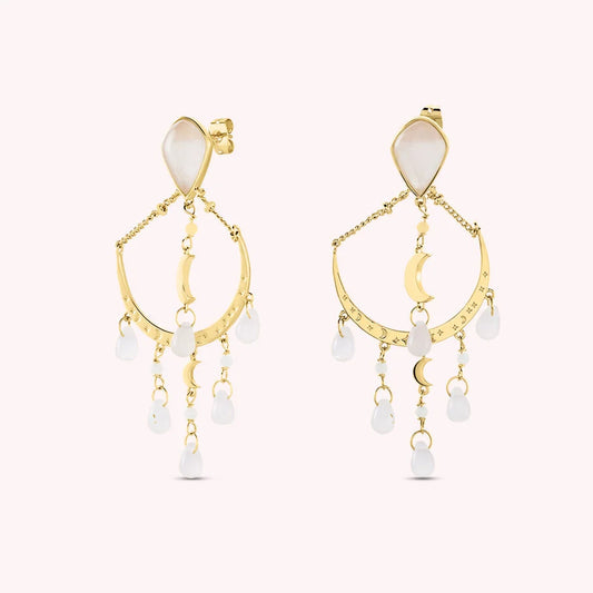 Pendientes largos MOONLIGHT - Rosa