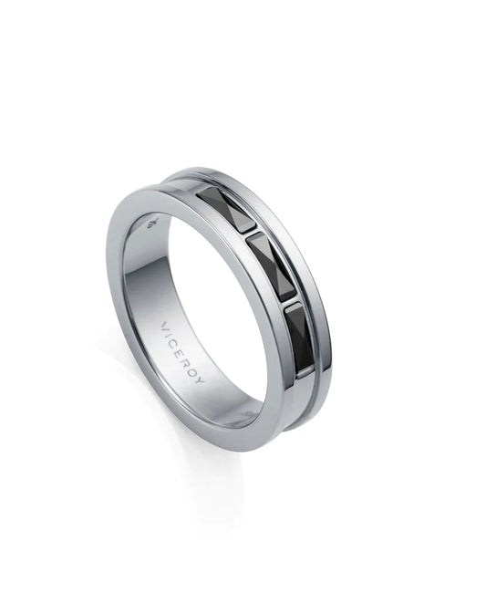 Anillo Acero Y Ceramica