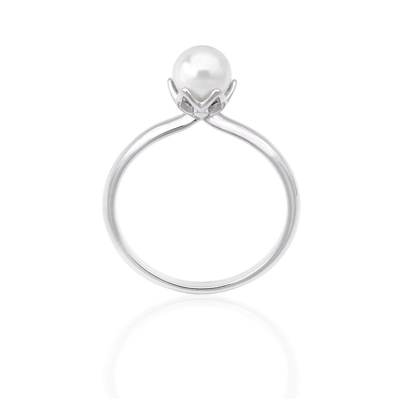 Anillo Majorica Giselle Mujer Plata Baño Rodio y Perla blanca