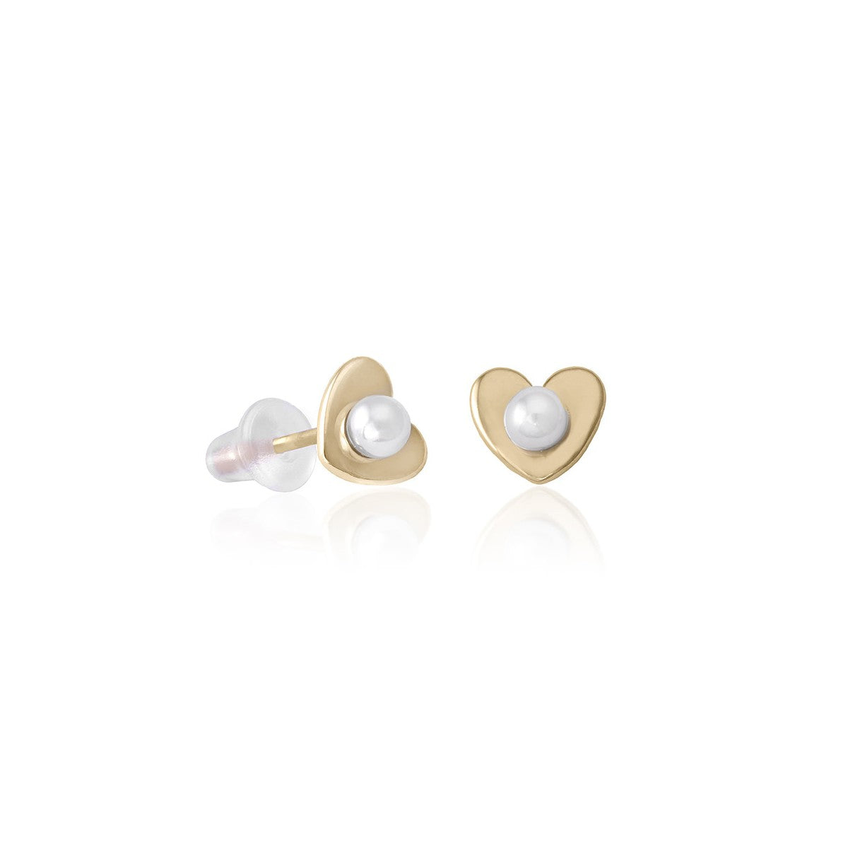Pendientes Niñas Plata Perla Corazones